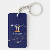 Porte-clés Conception de porte - clé de bleu marine et d'or (Dos)