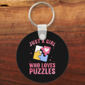 Porte-clés Conception De Puzzle cool Pour Femmes Filles Jigsa (Recto)