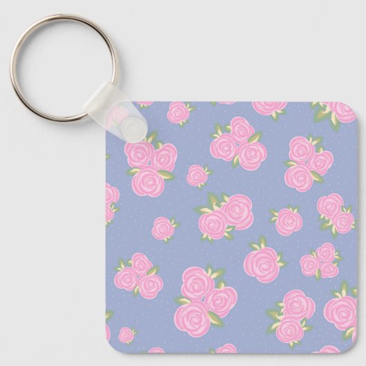 Porte-clés Conception de rose antique romantique (Recto)