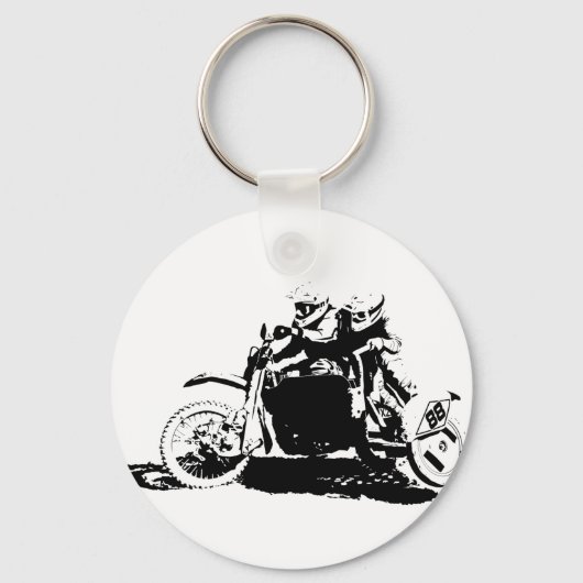 Porte-clés Conception de sidecarcross simple (Recto)