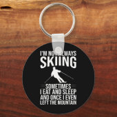 Porte-clés Conception de ski drôle pour hommes femmes planche (Recto)