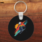 Porte-clés Conception de skieur vintage - Rétro  (Recto)