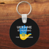 Porte-clés Conception de soutien du drapeau ukrainien Ukraine (Recto)