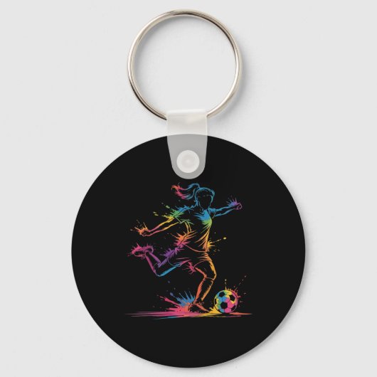 Porte-clés Conception de sport d'éclaboussure d'art de footba (Recto)