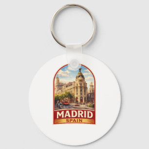 Porte-clés Conception de style d'affiche de voyage vintage Ma