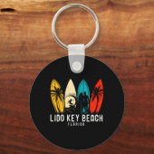 Porte-clés Conception de surfeur de plage de Retro Lido Key F (Recto)