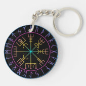 Porte-clés Conception de symbole de compas viking Vegvisir (Dos)