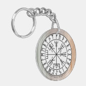 Porte-clés Conception de symbole de compas viking Vegvisir (Devant gauche)