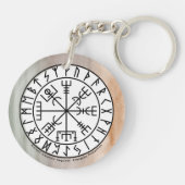Porte-clés Conception de symbole de compas viking Vegvisir (Dos)