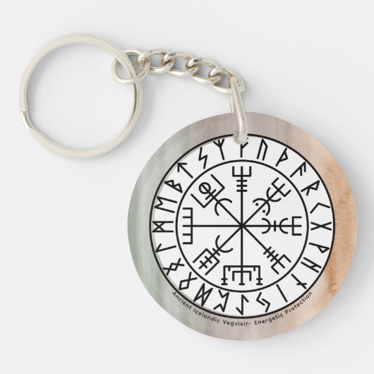 Porte-clés Conception de symbole de compas viking Vegvisir (Devant)