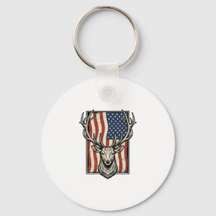 Porte-clés Conception de T-shirt de chasse de drapeau américa