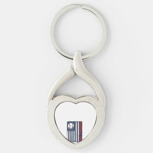 Porte-clés Conception de T-shirt de drapeau de papa de baseba (Devant)