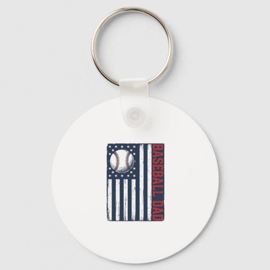 Porte-clés Conception de T-shirt de drapeau de papa de baseba (Recto)