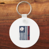 Porte-clés Conception de T-shirt de drapeau de papa de baseba (Recto)