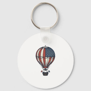 Porte-clés Conception de T-shirt de montgolfière patriotique