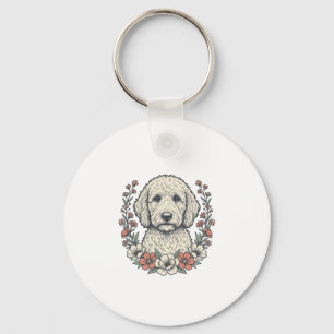 Porte-clés Conception de T-Shirt de Portrait de Chien Bouclé