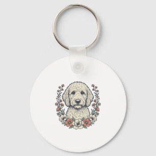Porte-clés Conception de T-Shirt de Portrait de Chien Bouclé