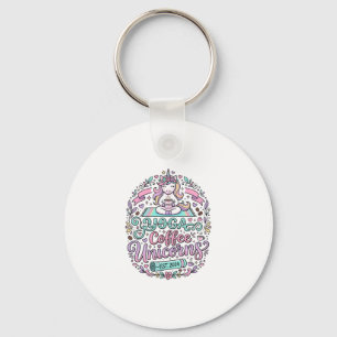 Porte-clés Conception de T-Shirt de Style Licorne Yoga Café L