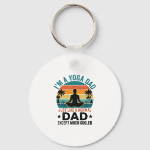 Porte-clés Conception de T-shirt drôle de papa yoga Vintage S