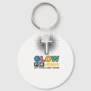 Porte-clés Conception de t-shirt lumineux de croix chrétienne