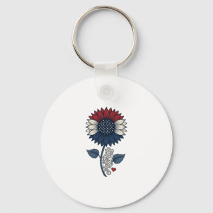 Porte-clés Conception de T-shirt patriotique Fleur de soleil 
