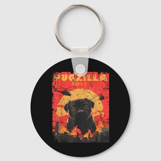 Porte-clés Conception de T-shirt Pugzilla pour propriétaire d (Recto)