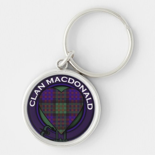 Porte-clés Conception de tartan de coeur de Macdonald de clan (Devant)