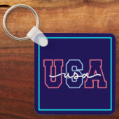 Porte-clés Conception de texte États-Unis 4 juillet-62118 (Recto)