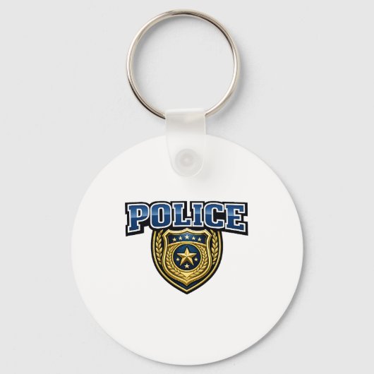 Porte-clés Conception de texte gras pour badge de police (Recto)