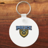 Porte-clés Conception de texte gras pour badge de police (Recto)