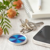 Porte-clés Conception de texture métallique bleue-47456 (Côté)