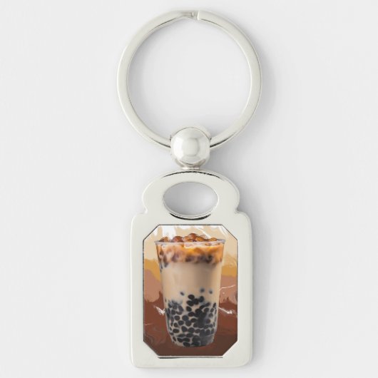 Porte-clés Conception de thé au lait 3D mignonne – Esthétique (Devant)