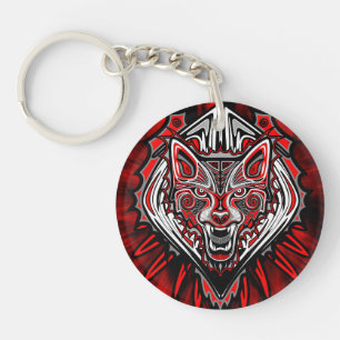 Porte-clés Conception de totem tribal Haida de loup