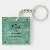 Porte-clés Conception de typographie chrétienne Psaume 23:1 (Dos)