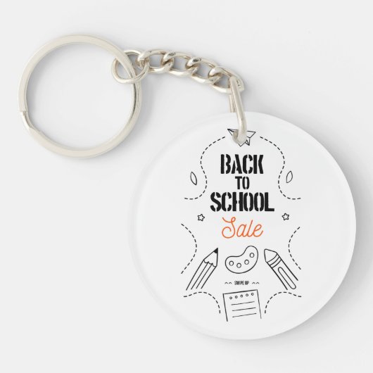 Porte-clés Conception de typographie de rentrée scolaire (Devant)