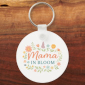Porte-clés Conception de typographie florale de printemps Mam (Verso)