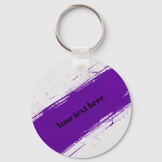 Porte-clés Conception de typographie personnalisée violet bla (Recto)