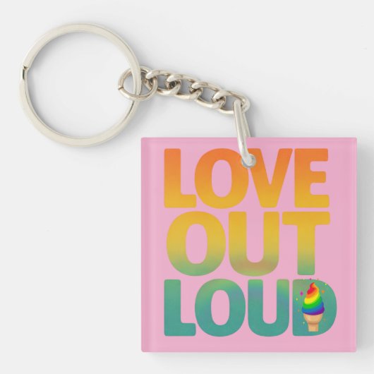 Porte-clés Conception de typographie Rétro Fierté Amour à hau (Devant)