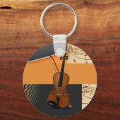 Porte-clés Conception de violon d'art Abstrait (Verso)