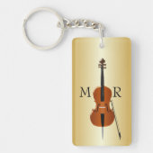 Porte-clés Conception de violoncelle monogrammée (Devant)