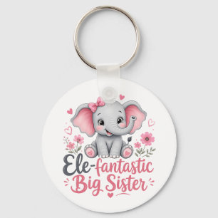 Porte-clés Conception d'éléphant mignon grande sœur élé-fanta