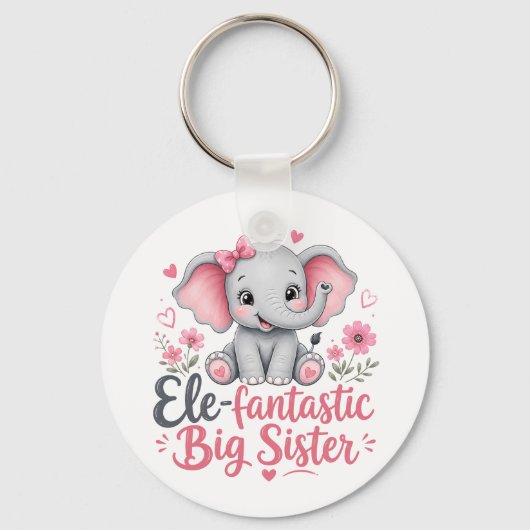 Porte-clés Conception d'éléphant mignon grande sœur élé-fanta (Recto)