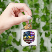 Porte-clés Conception d'emblème de l'ARMÉE (main)