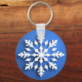 Porte-clés Conception détaillée du flocon de neige blanc (Recto)