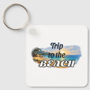 Porte-clés Conception d'évasion au coucher du soleil tropical