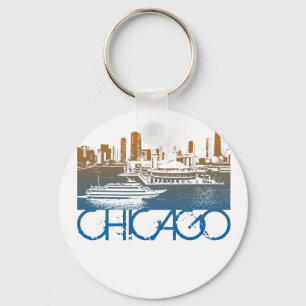 Porte-clés Conception d'horizon de Chicago