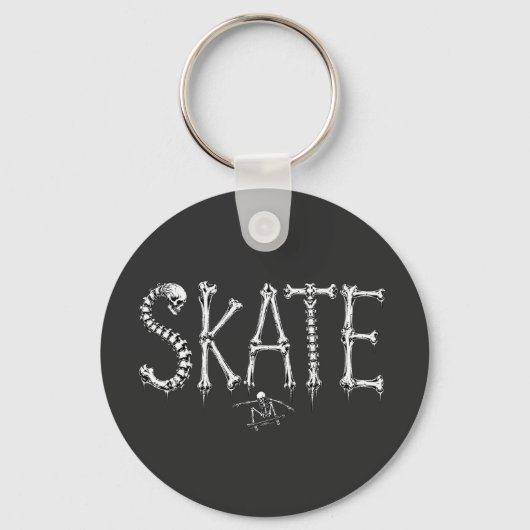 Porte-clés Conception d'horreur de skate squelette (Recto)