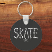Porte-clés Conception d'horreur de skate squelette (Recto)