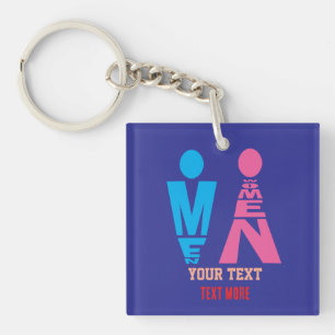 Porte-clés Conception d'icône de typographie hommes et femmes