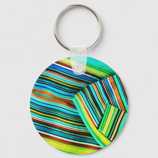 Porte-clés Conception d'illusion de ligne verte (Recto)